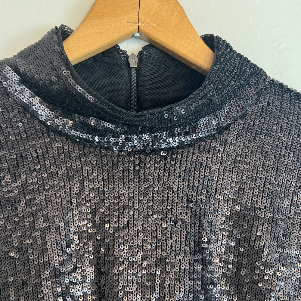 NWT Donna Karen women’s size medium “Astra Gaze” sequin long sleeve top - Picture 7 of 17